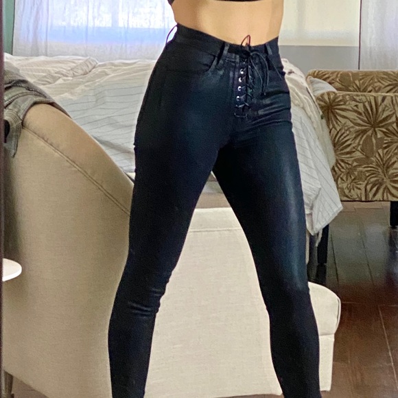 J BRAND X STEPH SHEP HIGH-RISE LACED COATED JEAN - Picture 13 of 16